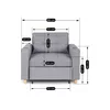 Fotoliu Extensibil Sanya, 99x92-186x84 h cm, Stofa, Gri picture - 7