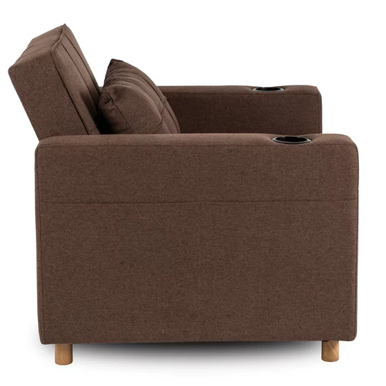 Fotoliu Extensibil Sanya, 99x92-186x84 h cm, Stofa, Maro picture - 5