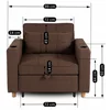 Fotoliu Extensibil Sanya, 99x92-186x84 h cm, Stofa, Maro picture - 7