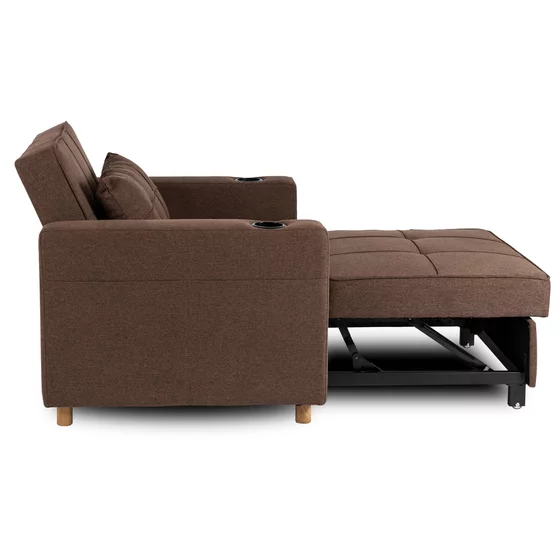 Fotoliu Extensibil Sanya, 99x92-186x84 h cm, Stofa, Maro picture - 3