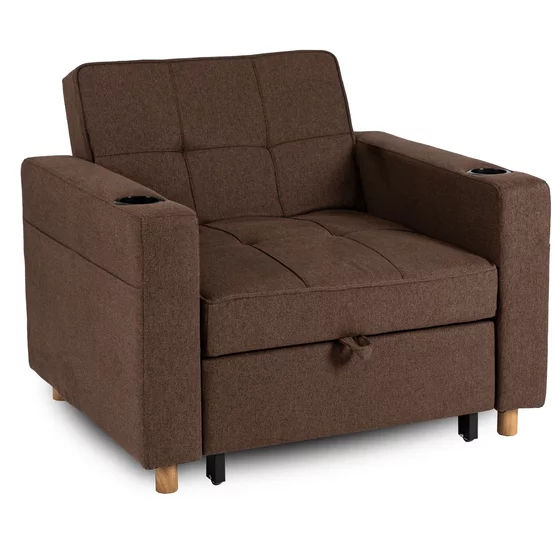 Fotoliu Extensibil Sanya, 99x92-186x84 h cm, Stofa, Maro picture - 6