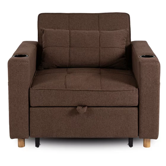 Fotoliu Extensibil Sanya, 99x92-186x84 h cm, Stofa, Maro picture - 10