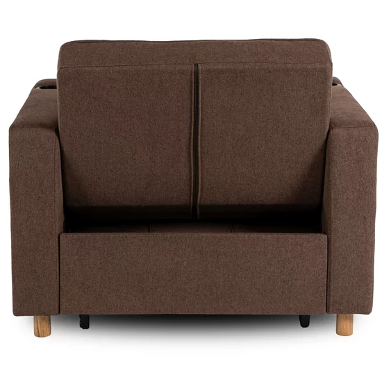 Fotoliu Extensibil Sanya, 99x92-186x84 h cm, Stofa, Maro picture - 11