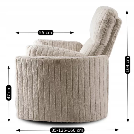 Fotoliu Rimini cu Recliner, 103x85x104 h cm, Stofa Raiata picture - 24