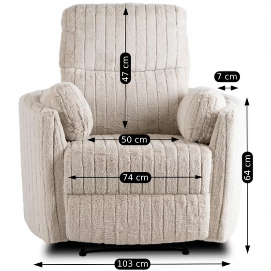 Fotoliu Rimini cu Recliner, 103x85x104 h cm, Stofa Raiata picture - 25