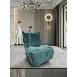 Fotoliu Seger cu Recliner, Balansoar si Suport Telefon, 86x104x100 cm, Stofa, Verde/Turcoaz