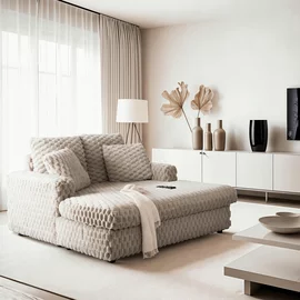 Fotoliu Sezlong Kuurne 1.5 Locuri, 135x150x88 h cm, Stofa Plusata