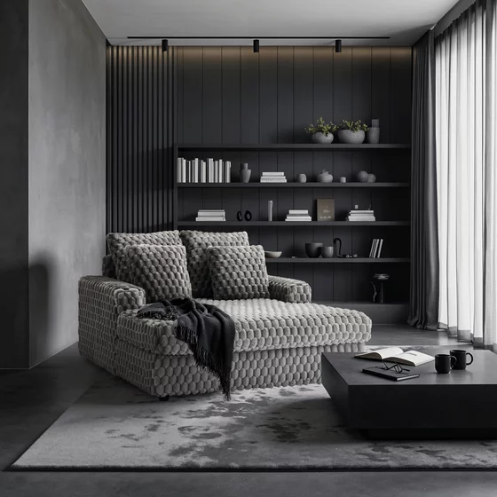 Fotoliu Sezlong Kuurne 1.5 Locuri, 135x150x88 h cm, Stofa Plusata picture - 14