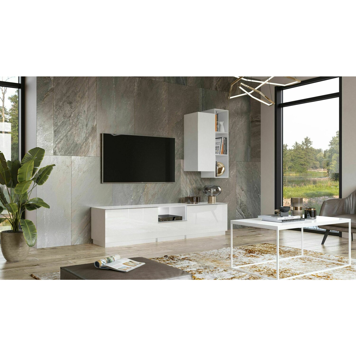 Living helio 2 alb/sticla alba