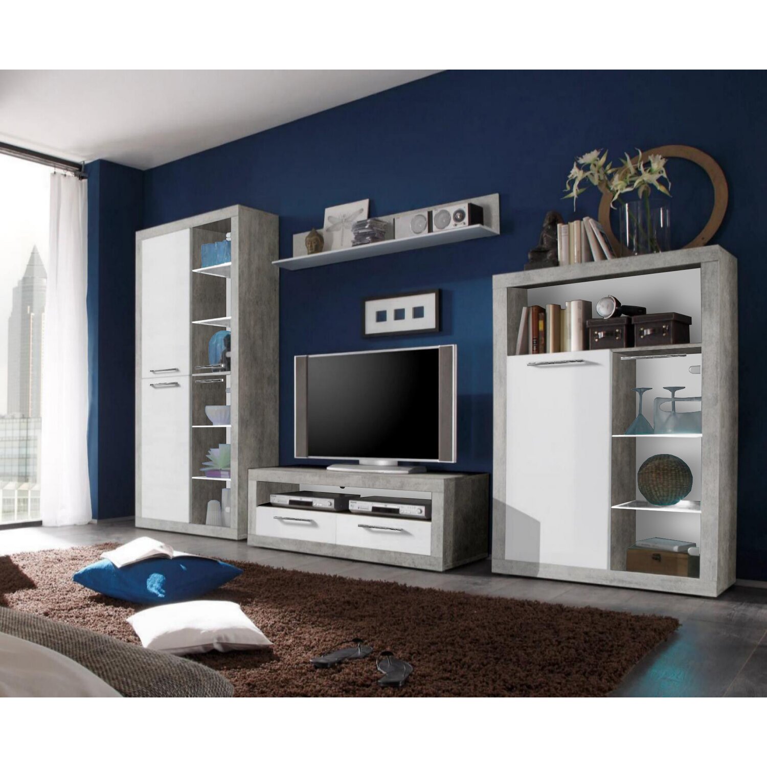 Living stella gri beton/alb