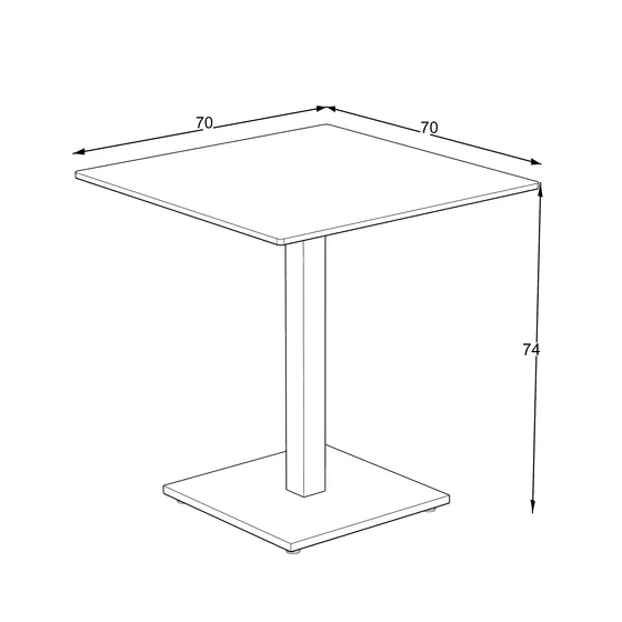 Masa Elora, 70x70x74 cm, Picior Metalic, Blat Piatra Sinterizata, Negru/Beige Calcutta picture - 4