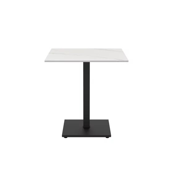 Masa Elora, 70x70x74 cm, Picior Metalic, Blat Piatra Sinterizata, Negru/Beige Calcutta picture - 2