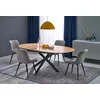 Masa Extensibila Anora, 120-200x120x75 h cm, Metal/MDF/Furnir, Negru/Stejar Natur picture - 1