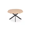 Masa Extensibila Anora, 120-200x120x75 h cm, Metal/MDF/Furnir, Negru/Stejar Natur picture - 6