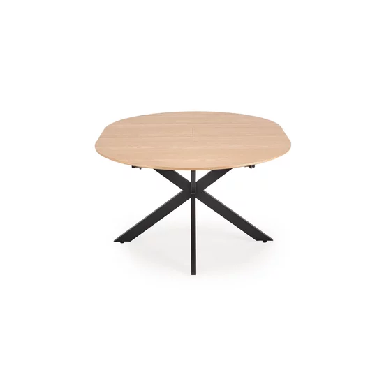 Masa Extensibila Anora, 120-200x120x75 h cm, Metal/MDF/Furnir, Negru/Stejar Natur picture - 6