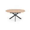 Masa Extensibila Anora, 120-200x120x75 h cm, Metal/MDF/Furnir, Negru/Stejar Natur picture - 4