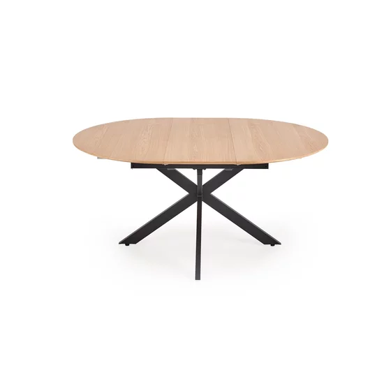 Masa Extensibila Anora, 120-200x120x75 h cm, Metal/MDF/Furnir, Negru/Stejar Natur picture - 4
