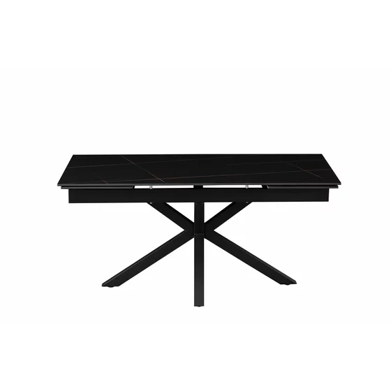 Masa Extensibila Balkan, 160-240-x90x77 cm, Metal/Ceramica, Negru/Negru Marmura picture - 1