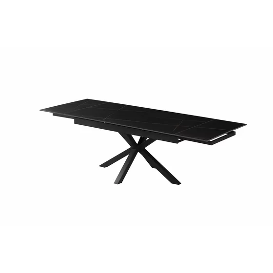 Masa Extensibila Balkan, 160-240-x90x77 cm, Metal/Ceramica, Negru/Negru Marmura picture - 2