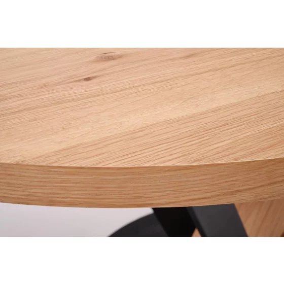 Masa Extensibila Forli, 120-160x120x78 h cm, Metal/MDF/Furnir, Negru/Stejar Natur picture - 5