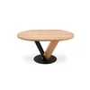 Masa Extensibila Forli, 120-160x120x78 h cm, Metal/MDF/Furnir, Negru/Stejar Natur picture - 3