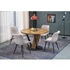 Masa Extensibila Forli, 120-160x120x78 h cm, Metal/MDF/Furnir, Negru/Stejar Natur picture - 1