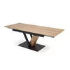 Masa Extensibila Forli 2, 160-220x90x78 h cm, Metal/MDF/Furnir, Negru/Stejar Natur picture - 2