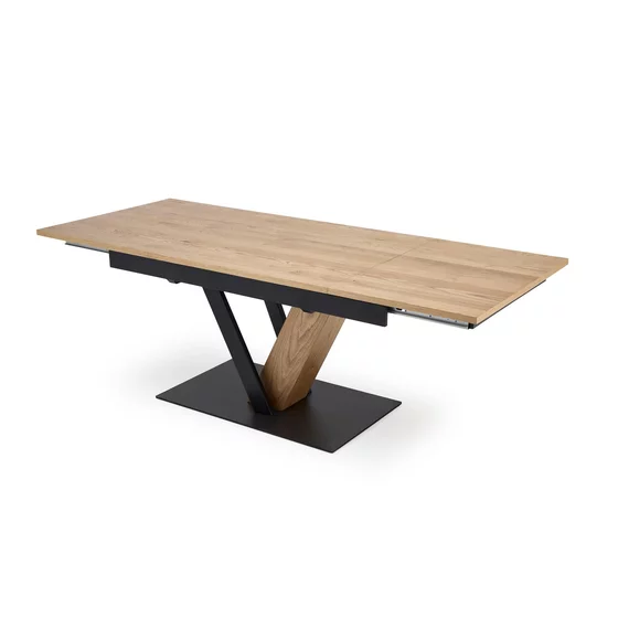 Masa Extensibila Forli 2, 160-220x90x78 h cm, Metal/MDF/Furnir, Negru/Stejar Natur picture - 2