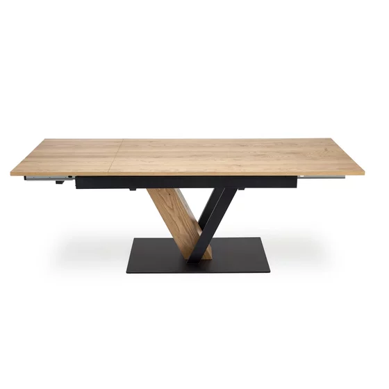 Masa Extensibila Forli 2, 160-220x90x78 h cm, Metal/MDF/Furnir, Negru/Stejar Natur picture - 3