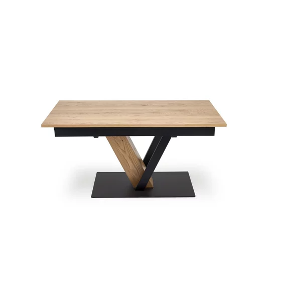 Masa Extensibila Forli 2, 160-220x90x78 h cm, Metal/MDF/Furnir, Negru/Stejar Natur picture - 5