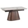 Masa Extensibila Liege, 160-200x90x76 h cm,  Blat Ceramic - Nuc/Alb Marmura picture - 1