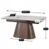 Masa Extensibila Liege, 160-200x90x76 h cm,  Blat Ceramic - Nuc/Alb Marmura picture - 4