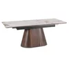 Masa Extensibila Liege, 160-200x90x76 h cm,  Blat Ceramic - Nuc/Alb Marmura picture - 5