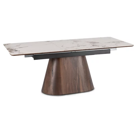 Masa Extensibila Liege, 160-200x90x76 h cm,  Blat Ceramic - Nuc/Alb Marmura picture - 5