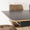 Masa Extensibila Liege, 160-200x90x76 h cm,  Blat Ceramic - Stejar/Negru picture - 5