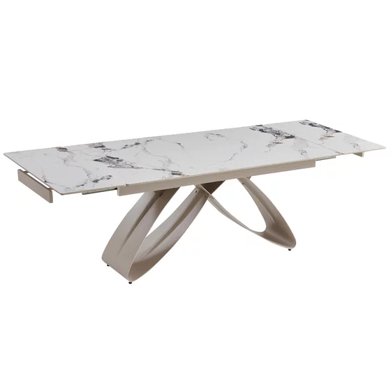 Masa Extensibila Lublin, 160-240-x90x77 cm, Metal/Ceramica, Casmir/Alb Marmura picture - 6