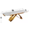 Masa Extensibila Lublin 2, 160-240-x90x77 cm, Metal/Ceramica, Auriu/Alb Marmura picture - 4