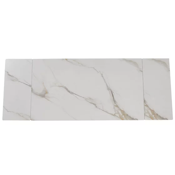 Masa Extensibila Lublin 2, 160-240-x90x77 cm, Metal/Ceramica, Auriu/Alb Marmura picture - 5