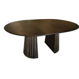 Masa Extensibila Metz, 120-165-210x120x75 cm, MDF cu Furnir, Stejar Fumuriu