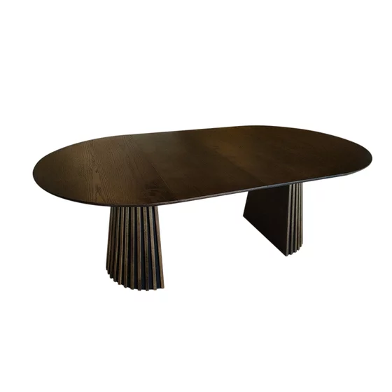 Masa Extensibila Metz, 120-165-210x120x75 cm, MDF cu Furnir, Stejar Fumuriu picture - 3