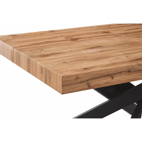 Masa Extensibila Pearson, 140-170-200x80x76 cm, Metal/MDF, Negru/Stejar picture - 6