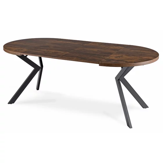 Masa Extensibila Peroni E, 100-250x100x75 h cm, Metal/MDF, Negru/Stejar Rustic picture - 3