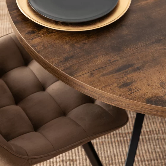 Masa Extensibila Peroni E, 100-250x100x75 h cm, Metal/MDF, Negru/Stejar Rustic picture - 9