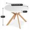 Masa Extensibila Peroni E, 100-250x100x75 h cm, Metal/MDF, Stejar Scandinav/Alb mat picture - 5