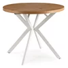 Masa Extensibila Peroni Small, 80-120-160x80x75.5 h cm, Metal/MDF, Alb/Stejar Auriu picture - 5