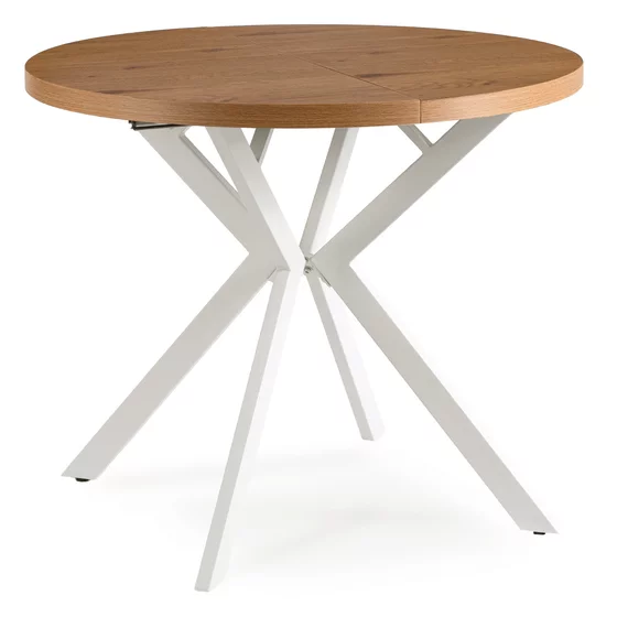 Masa Extensibila Peroni Small, 80-120-160x80x75.5 h cm, Metal/MDF, Alb/Stejar Auriu picture - 5