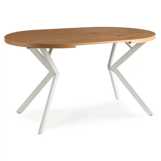 Masa Extensibila Peroni Small, 80-120-160x80x75.5 h cm, Metal/MDF, Alb/Stejar Auriu picture - 6