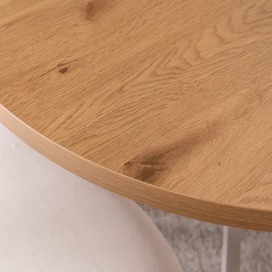 Masa Extensibila Peroni Small, 80-120-160x80x75.5 h cm, Metal/MDF, Alb/Stejar Auriu picture - 7