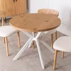 Masa Extensibila Peroni Small, 80-120-160x80x75.5 h cm, Metal/MDF, Alb/Stejar Auriu picture - 1