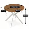 Masa Extensibila Peroni Small, 80-120-160x80x75.5 h cm, Metal/MDF, Alb/Stejar Auriu picture - 8